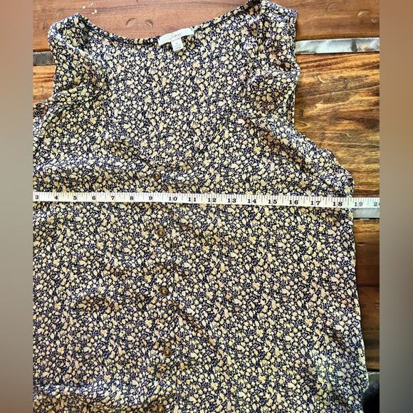 SOPRANO Cream and Blue Flutter Sheer Blouse with Ruffled Sleeves | Size Medium - Picture 5 of 8